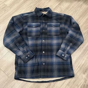 Free Country Blue Plaid Warm Fleece Relaxed Work Jacket